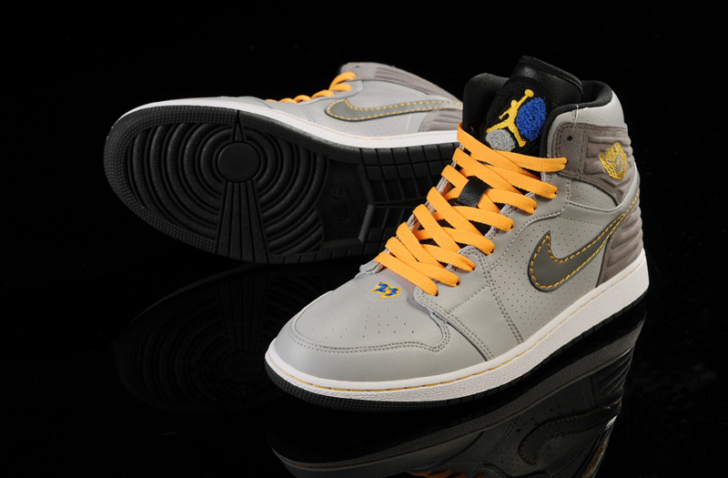 Air Jordan 1 Men Shoes Yellow/Silver Online